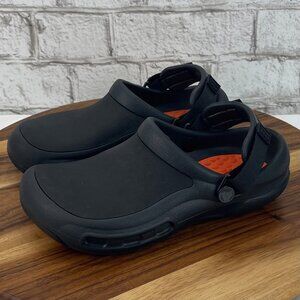 Crocs Bistro Pro Work Literide Womens 6  Black Anti Slip Chef Cook Clogs 205669